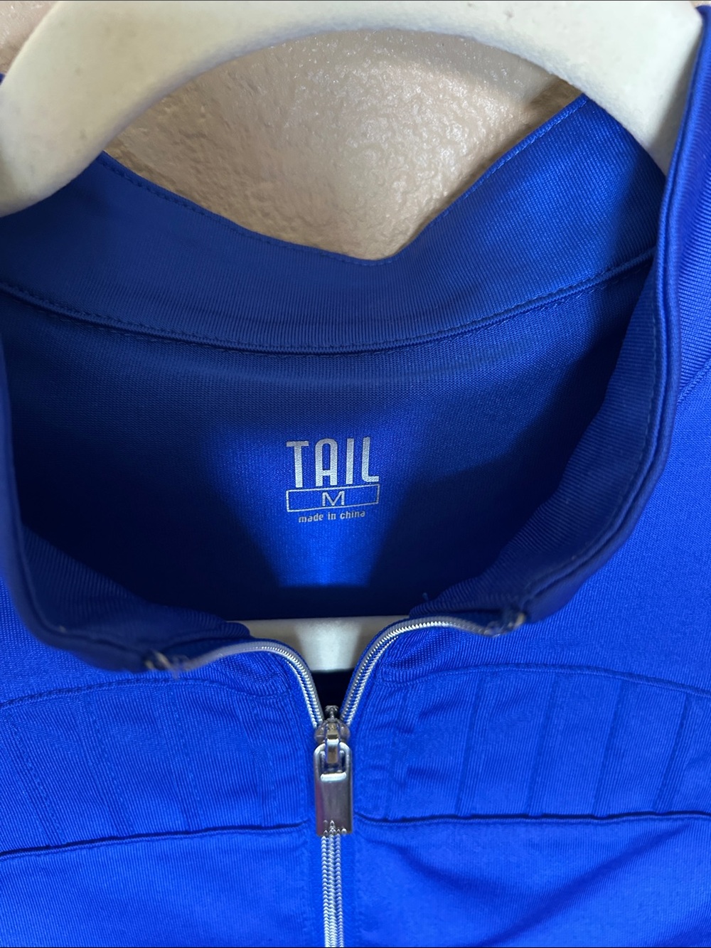 TAIL Cobalt Blue Short Sleeve Quarter-Zip Golf Top - Picture 2 of 4